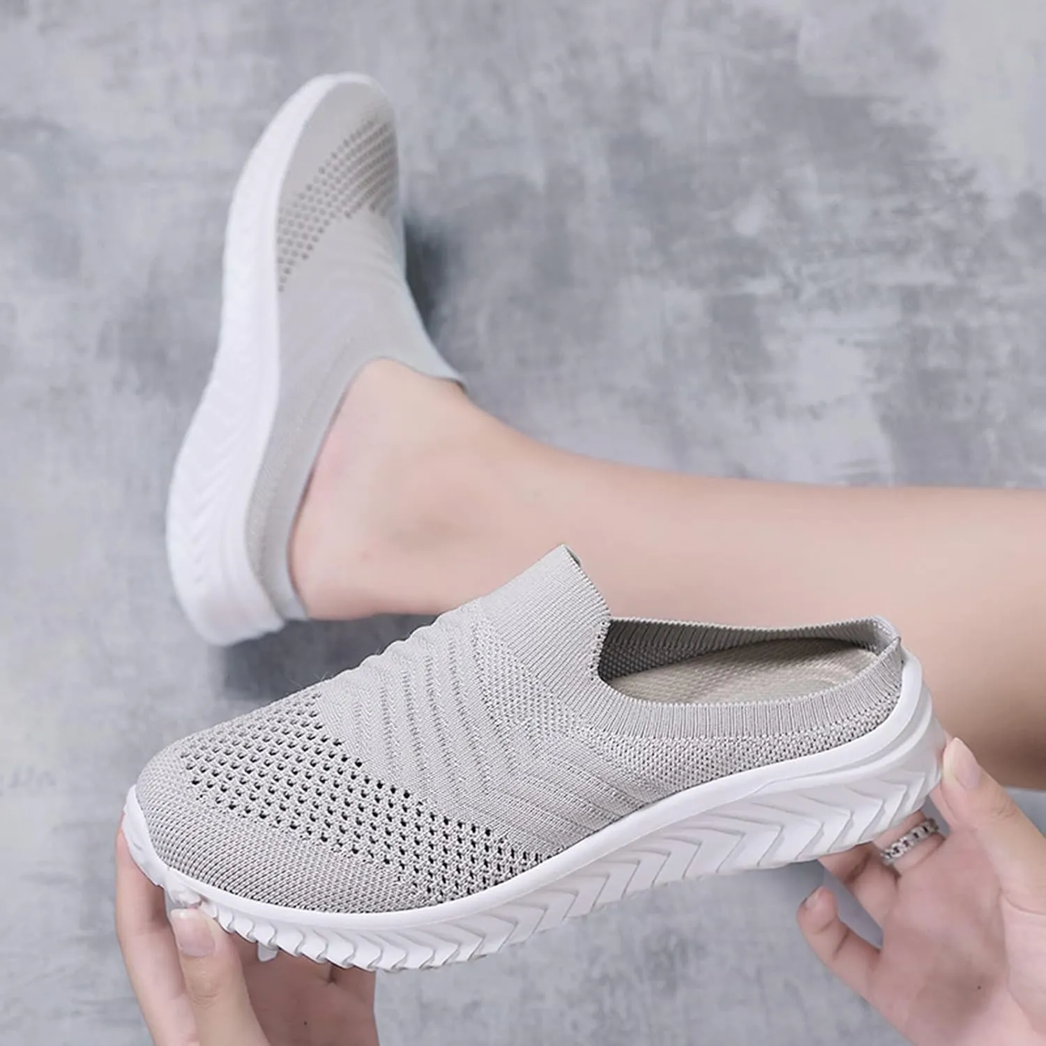 Women's Backless Walking Sneakers Summer Slip-on Womens Tennis Shoes Jogging Casual Shoes for Fall Fashion Sneakers White Tennis Shoe Trainers Shoe