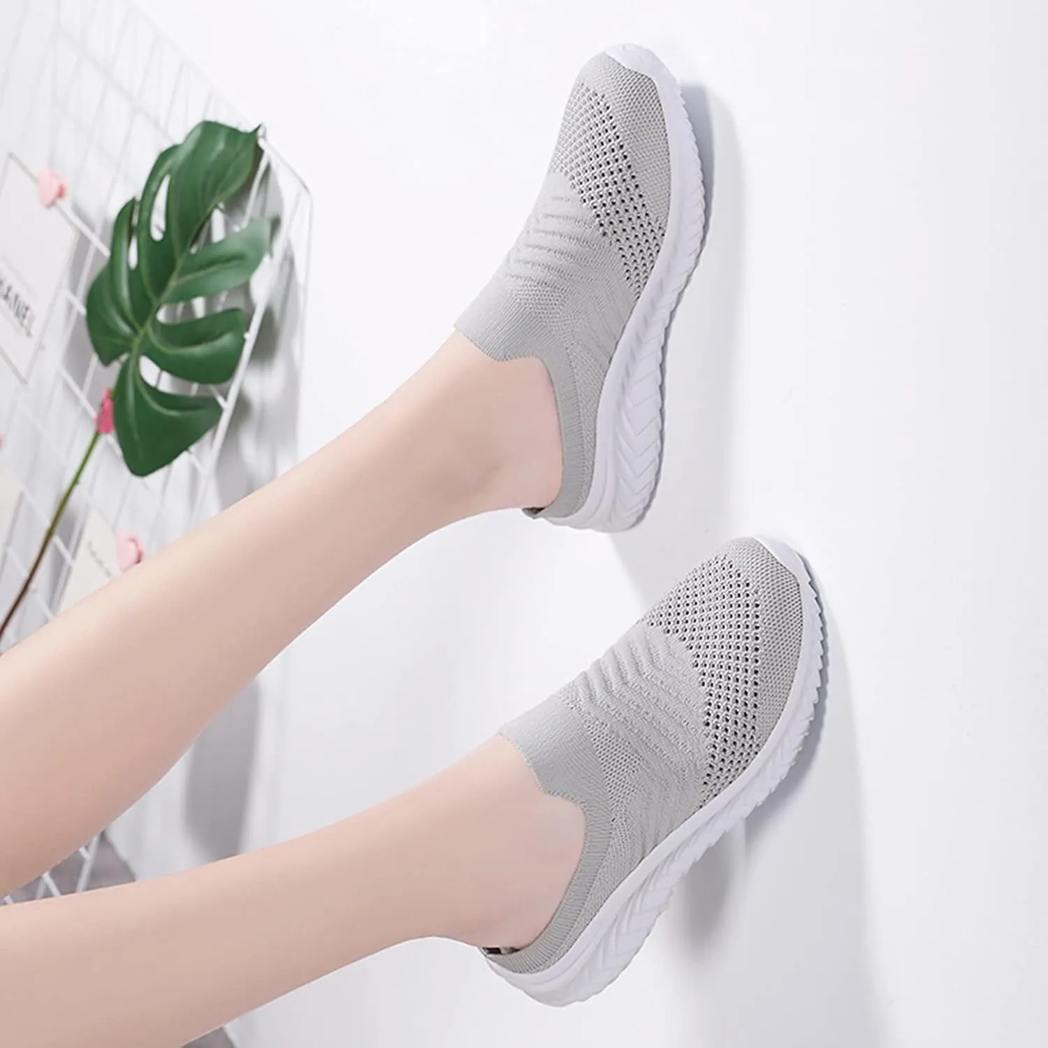 Women's Backless Walking Sneakers Summer Slip-on Womens Tennis Shoes Jogging Casual Shoes for Fall Fashion Sneakers White Tennis Shoe Trainers Shoe