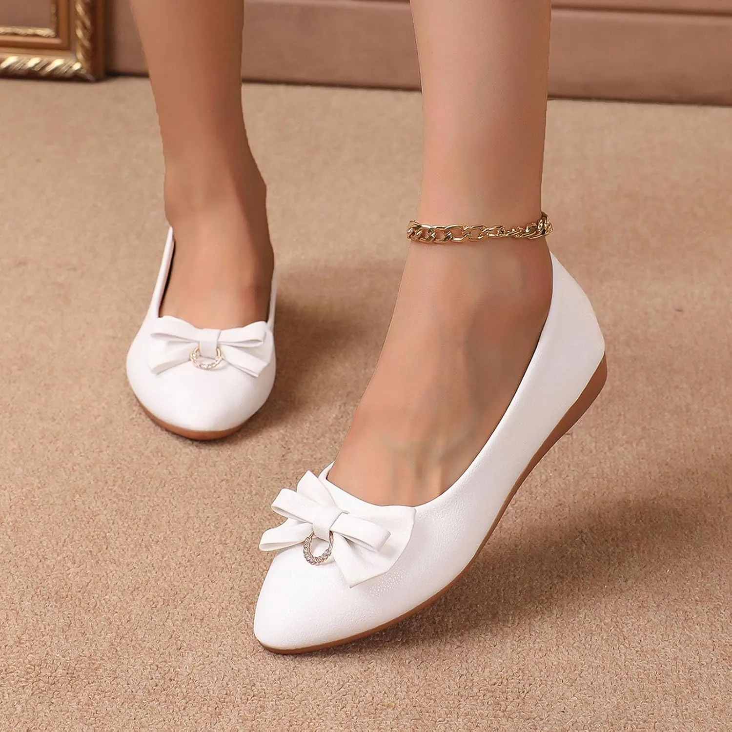Women's Ballet Flats Business Office Work Dress Shoes Comfortable Dressy Flats for Women