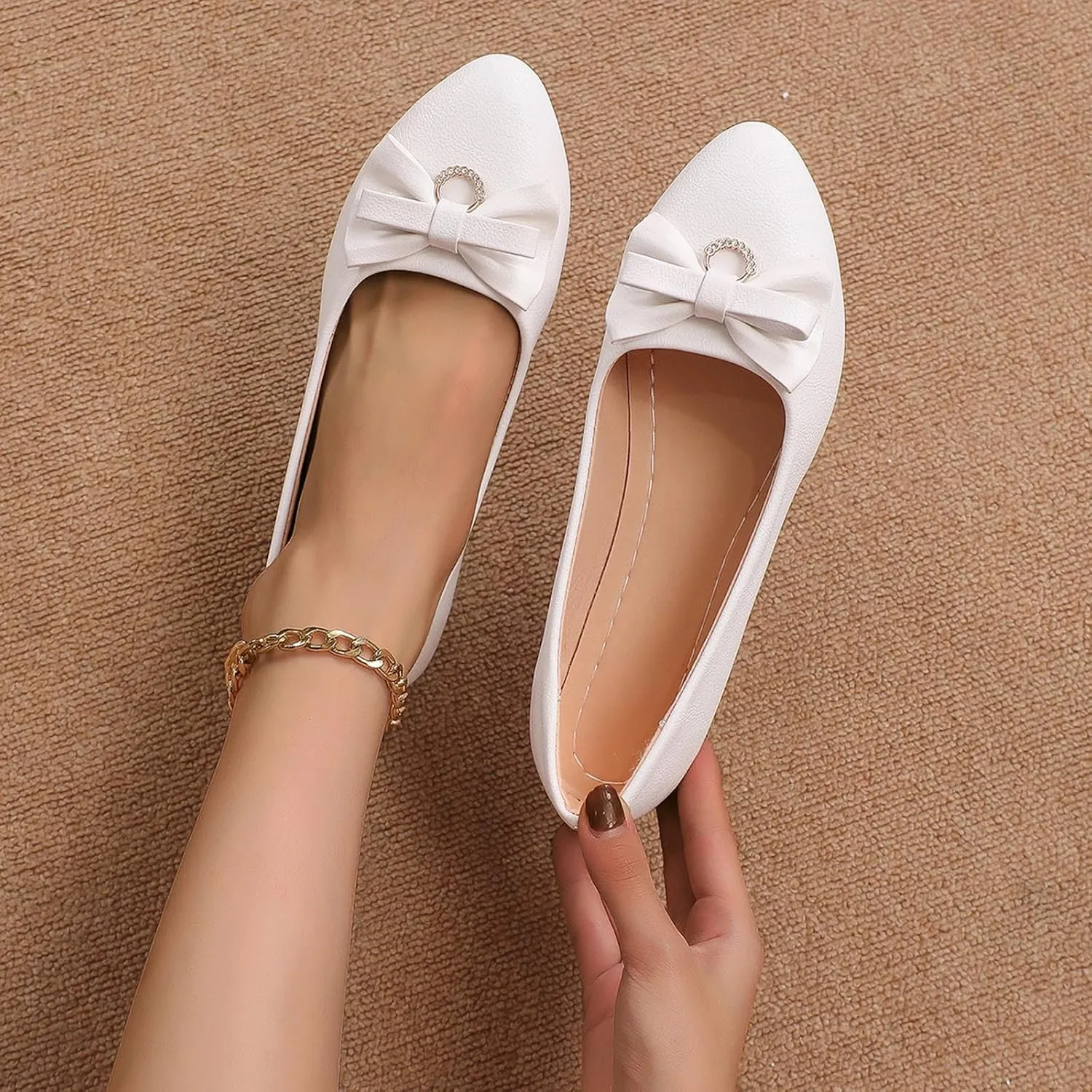Women's Ballet Flats Business Office Work Dress Shoes Comfortable Dressy Flats for Women