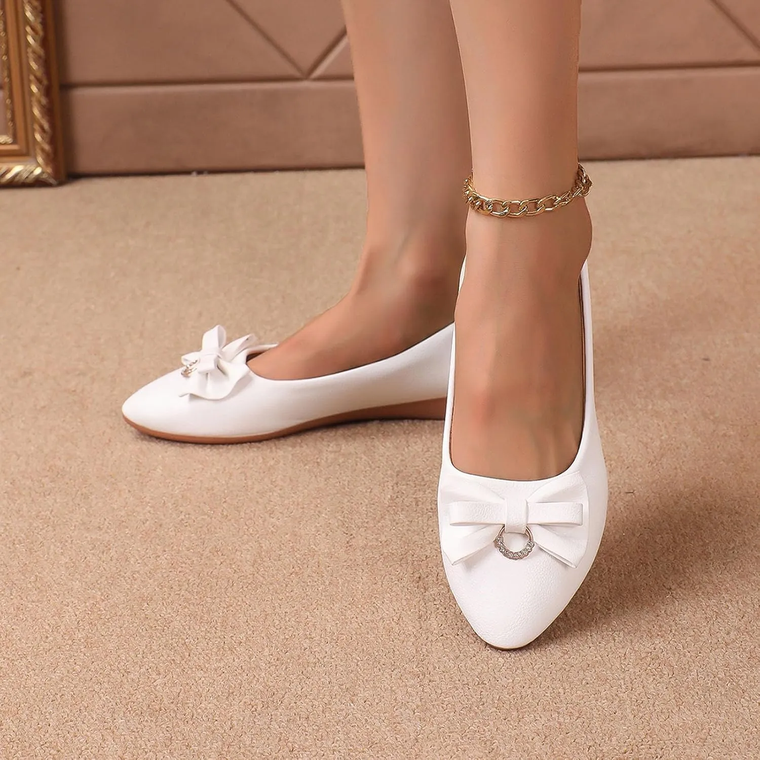 Women's Ballet Flats Business Office Work Dress Shoes Comfortable Dressy Flats for Women