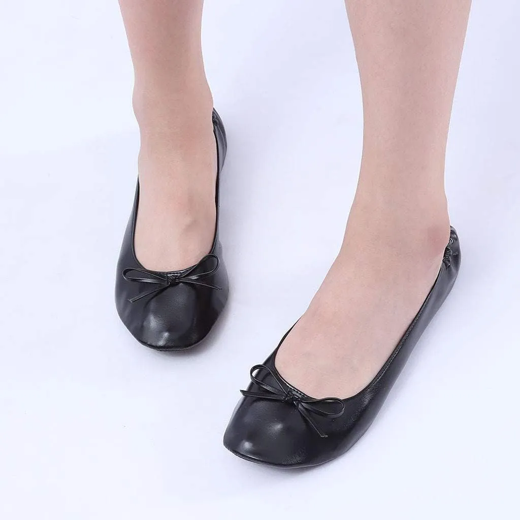 Women's Ballet Flats Round Toe Soft Foldable Dressy Flats Bow Casual Comfort Indoor Outdoor Lightweight Travel Walking Shoes