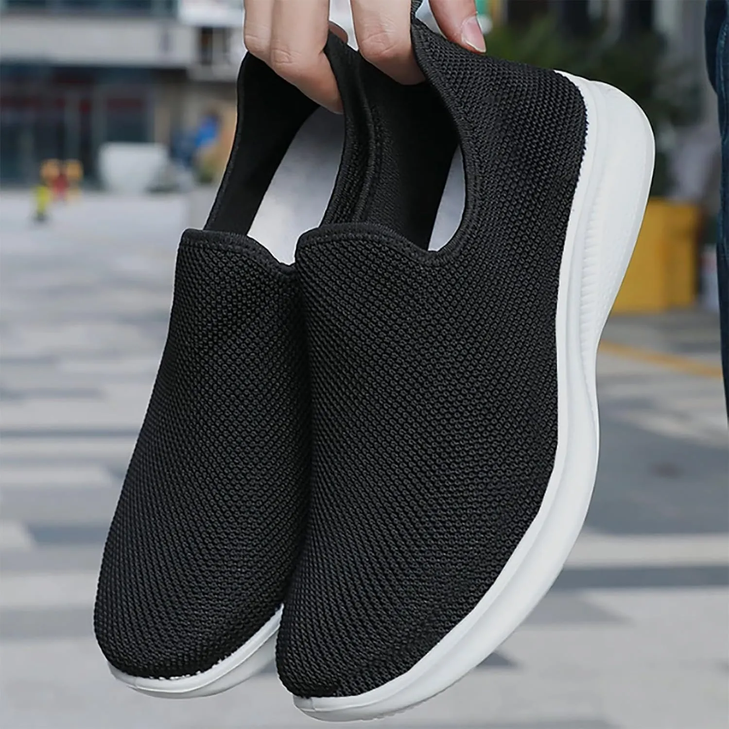 Womens Breathable Soft Sole Casual Sport Shoes Thick Sole Flat Comfortable Lighweight Sneakers Hands Free Comfy Outdoor Walking Shoes for Ladies