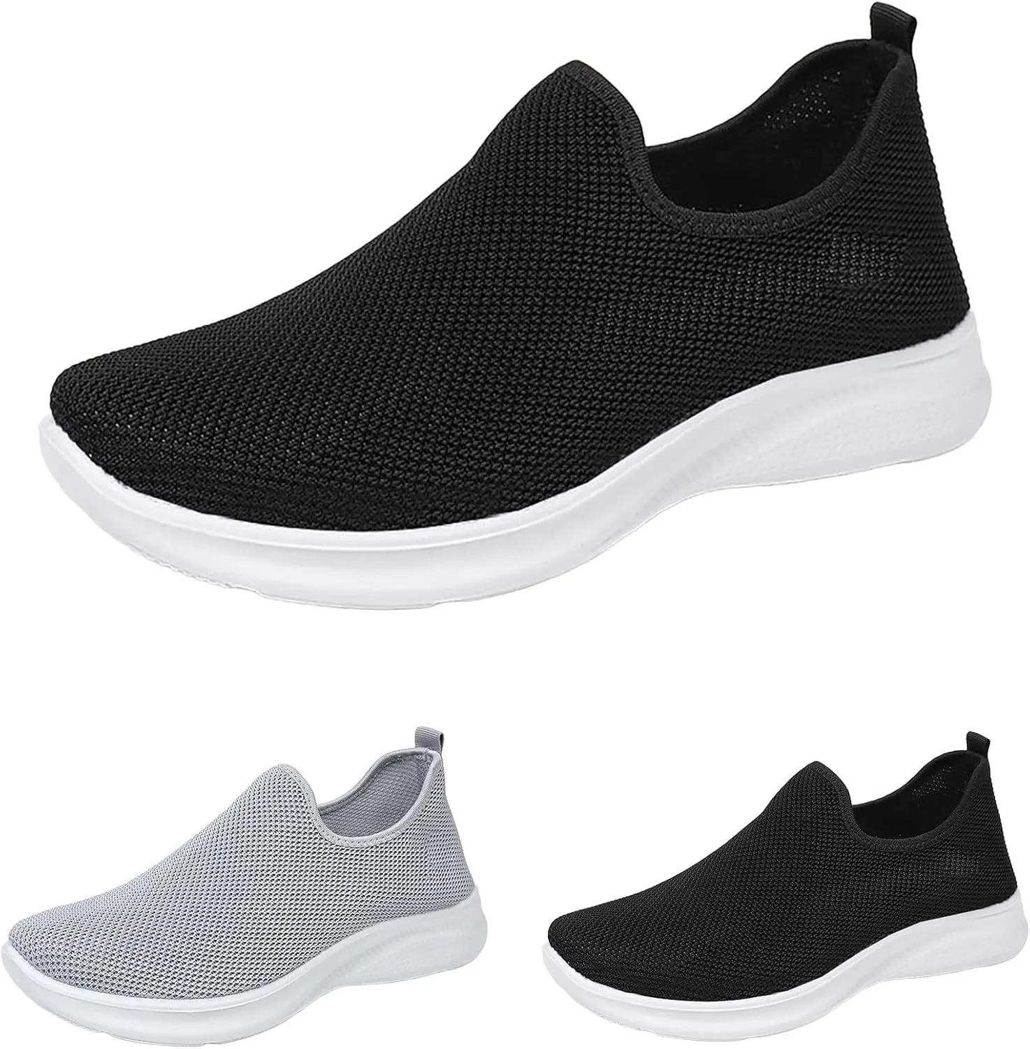 Womens Breathable Soft Sole Casual Sport Shoes Thick Sole Flat Comfortable Lighweight Sneakers Hands Free Comfy Outdoor Walking Shoes for Ladies