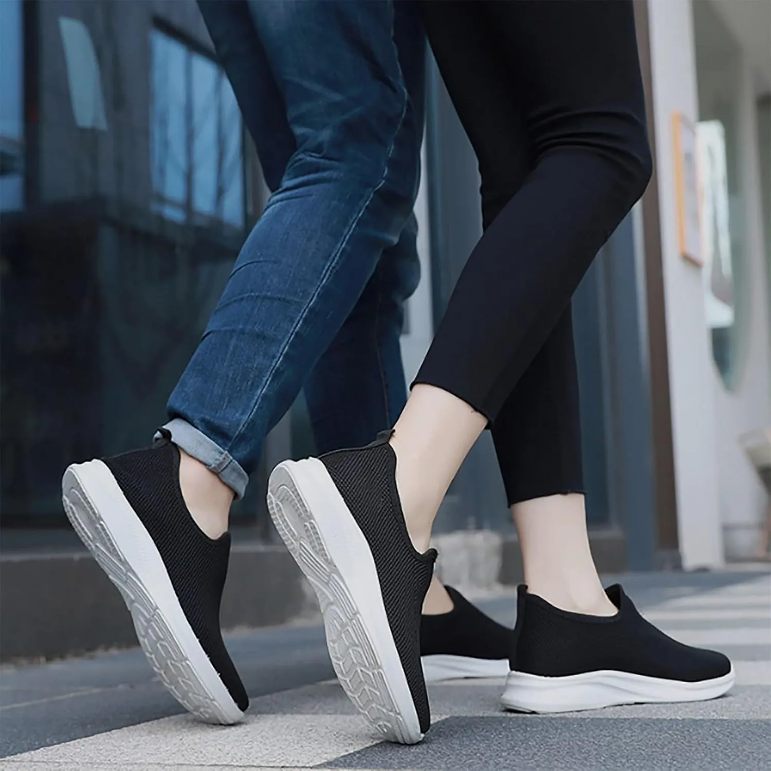 Womens Breathable Soft Sole Casual Sport Shoes Thick Sole Flat Comfortable Lighweight Sneakers Hands Free Comfy Outdoor Walking Shoes for Ladies