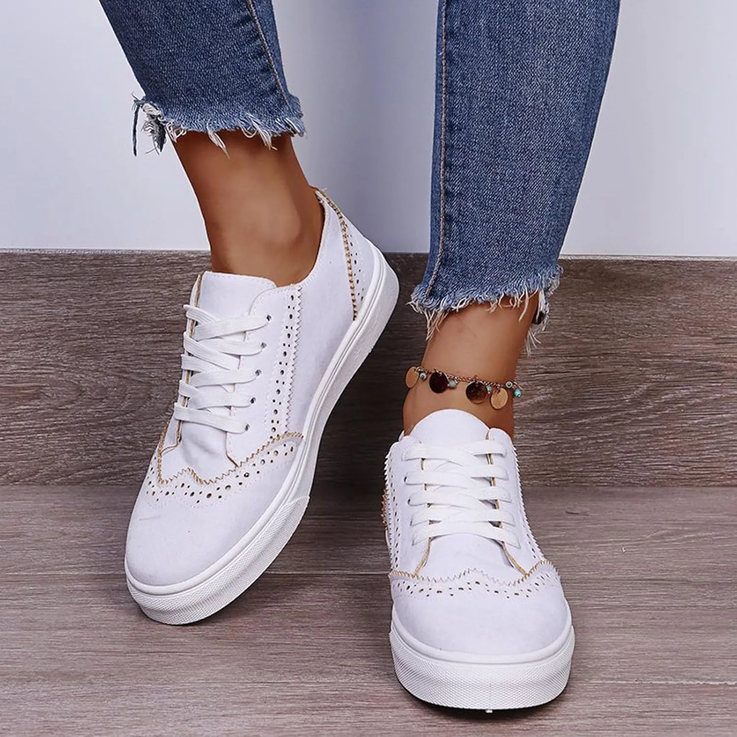Women's Canvas Casual Shoes Slip On Lace Up Slip On Cushioned Footbed Jogging Tennis Sneakers Breathable Comfy Lightweight Walking Soft Platform Shoe for Gym Travel Daily Wear