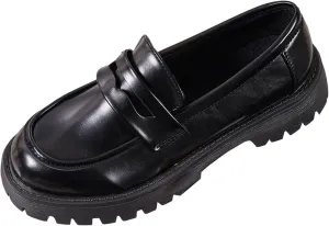 Women's Classic Loafers Lug Sole Low Top Hands Free Wide Width Slip on Comfortable Casual Boat Shoes Ladies Cushioned Footbed Lightweight Jogging Tennis Sneakers Breathable Comfy Walking Shoe
