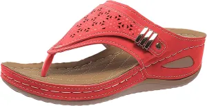Women's Flip Flop, Soft Cushion Footbed, Arch Support, Thong Sandals for Walking, Footwear Indoor Outdoor