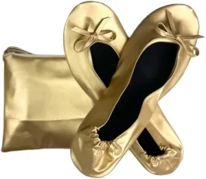 Women's Foldable Ballet Flats Portable Slip-On Shoes for Wedding, Travel, Work & Driving