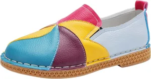 Women's Loafers Fashion Colorblocking Walking Casual Shoes Lightweight Flat Driving Formal Shoes