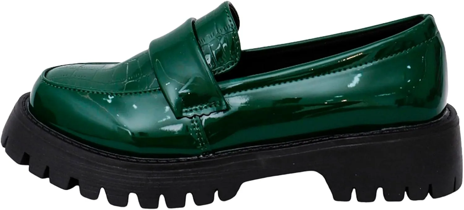 Women's Loafers, Hands Free Slip-on Chunky Lug Sole Dressy Shoes Wide Width Comfortable Casual Boat Shoe Ladies Cushioned Footbed Lightweight Jogging Comfy Walking Footwear for Daily Wear