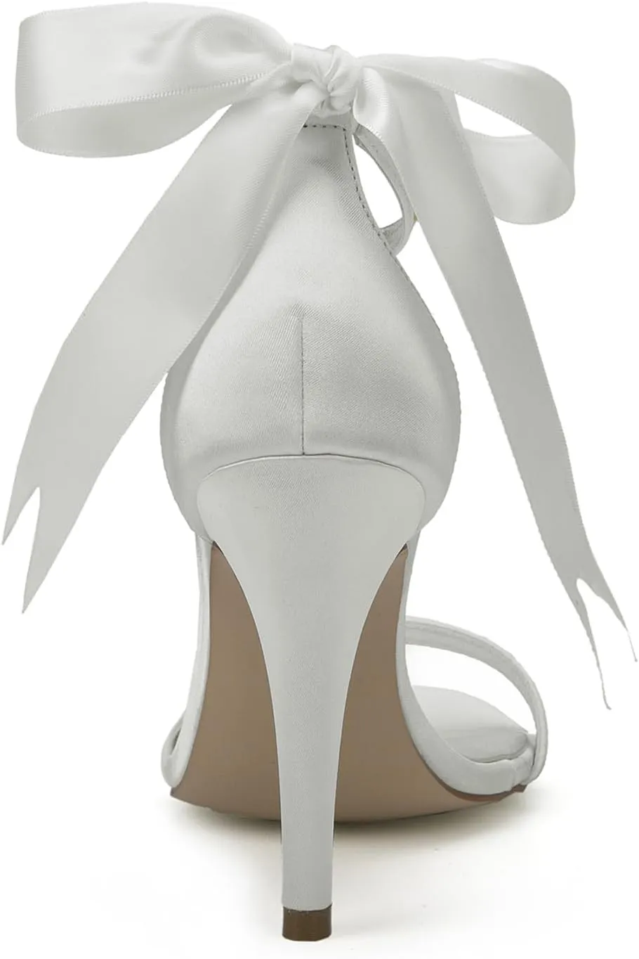 Women's Pearl Stiletto Heels Wedding Shoes Sandals Open Pointed Toe Satin Prom Wedding Party Dress Shoes