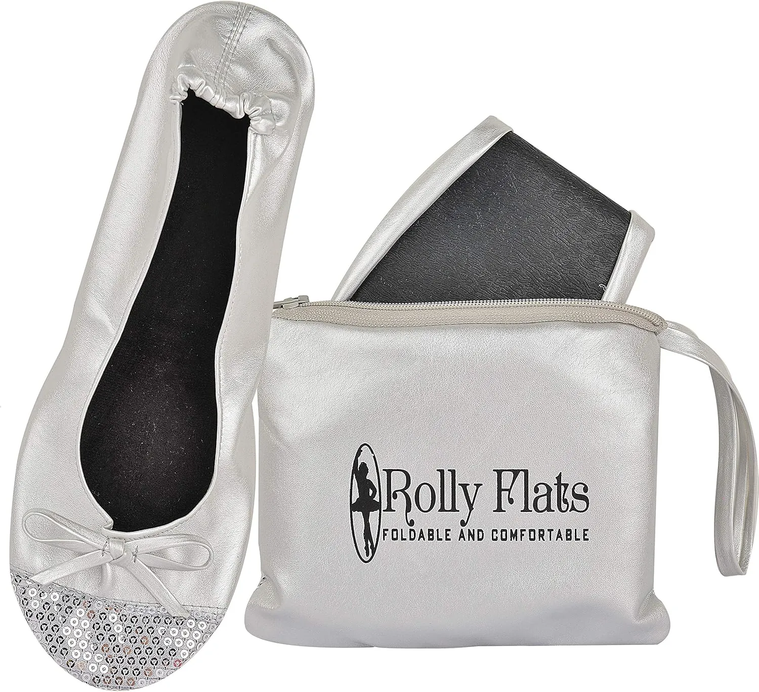 Women's Portable Foldable Ballet Flats Shoes Roll Up Slippers for Travel