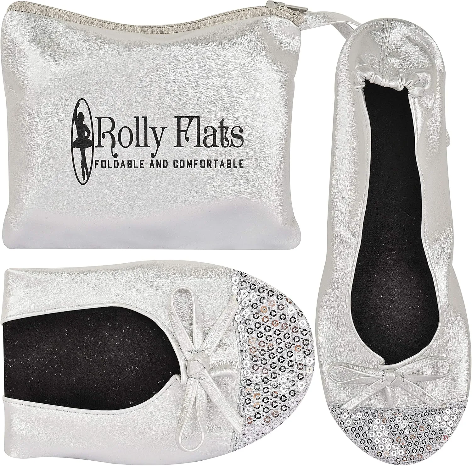 Women's Portable Foldable Ballet Flats Shoes Roll Up Slippers for Travel