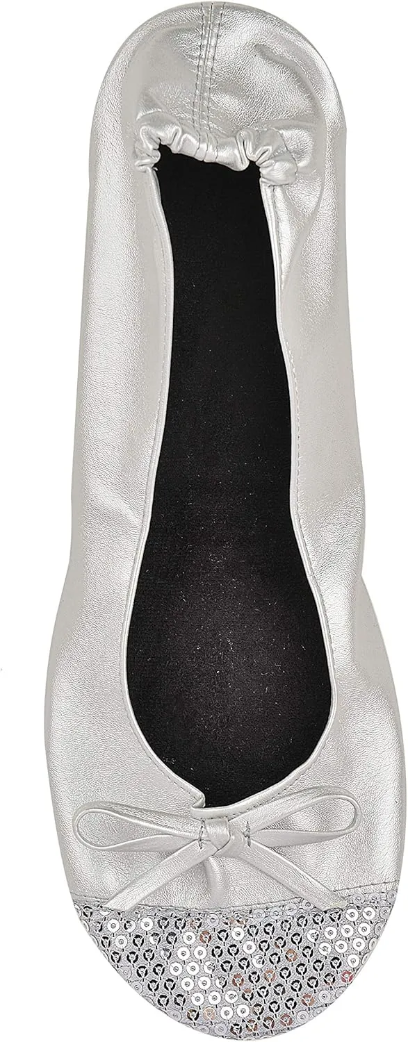 Women's Portable Foldable Ballet Flats Shoes Roll Up Slippers for Travel