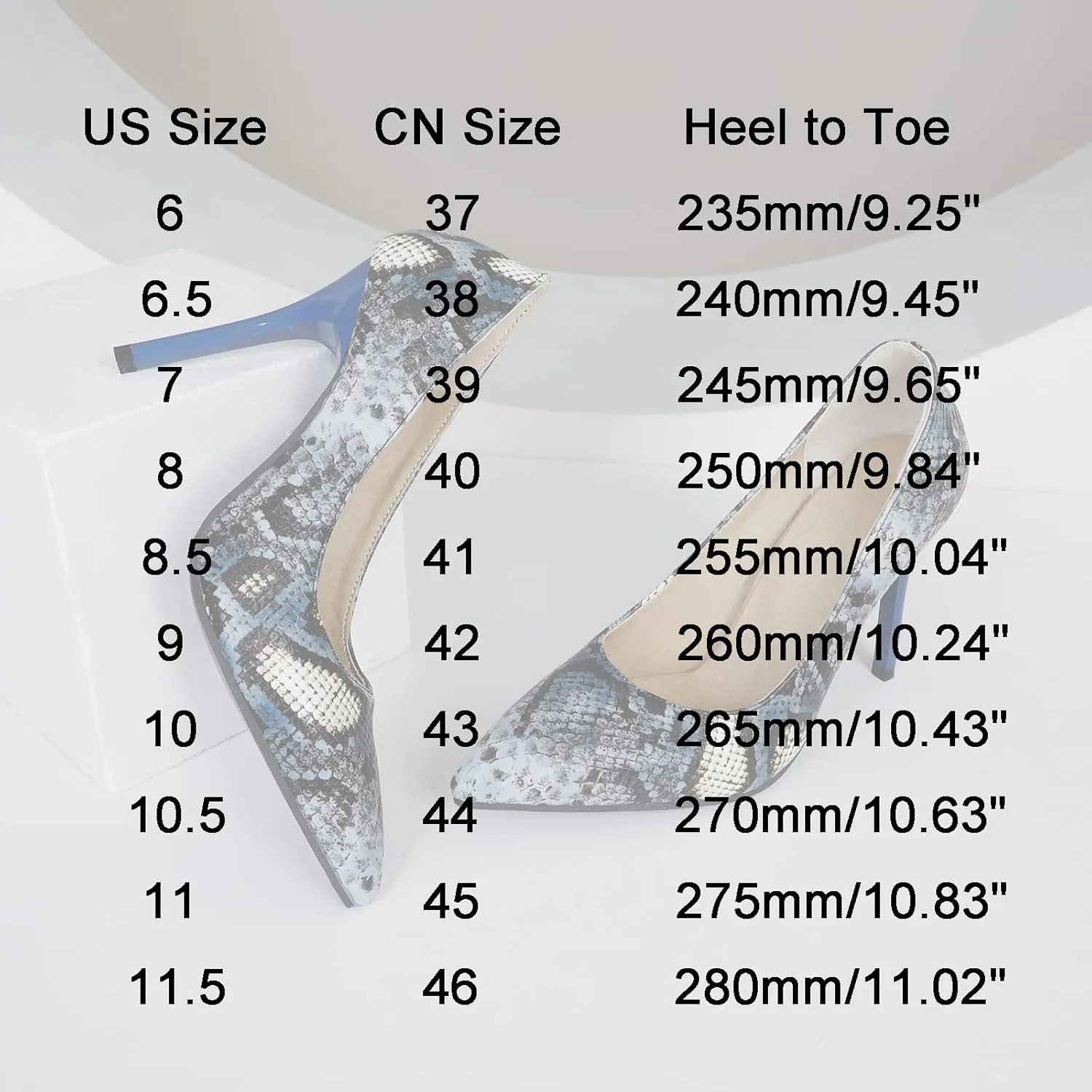 Women's Sexy Snakeskin Pointed Stiletto Closed Toe High Heels Shoes for Women Slip on Dress Casual Pumps