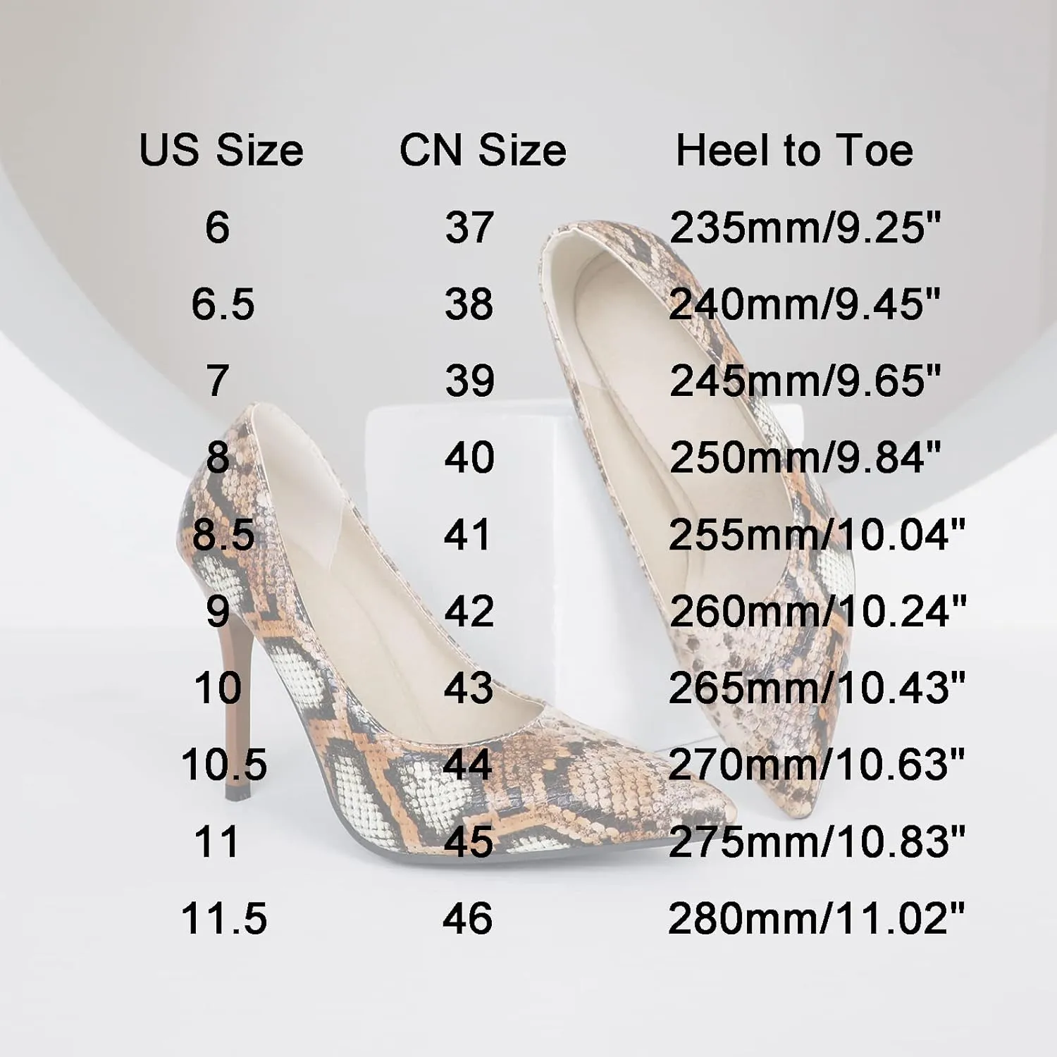 Women's Sexy Snakeskin Pointed Stiletto Closed Toe High Heels Shoes for Women Slip on Dress Casual Pumps