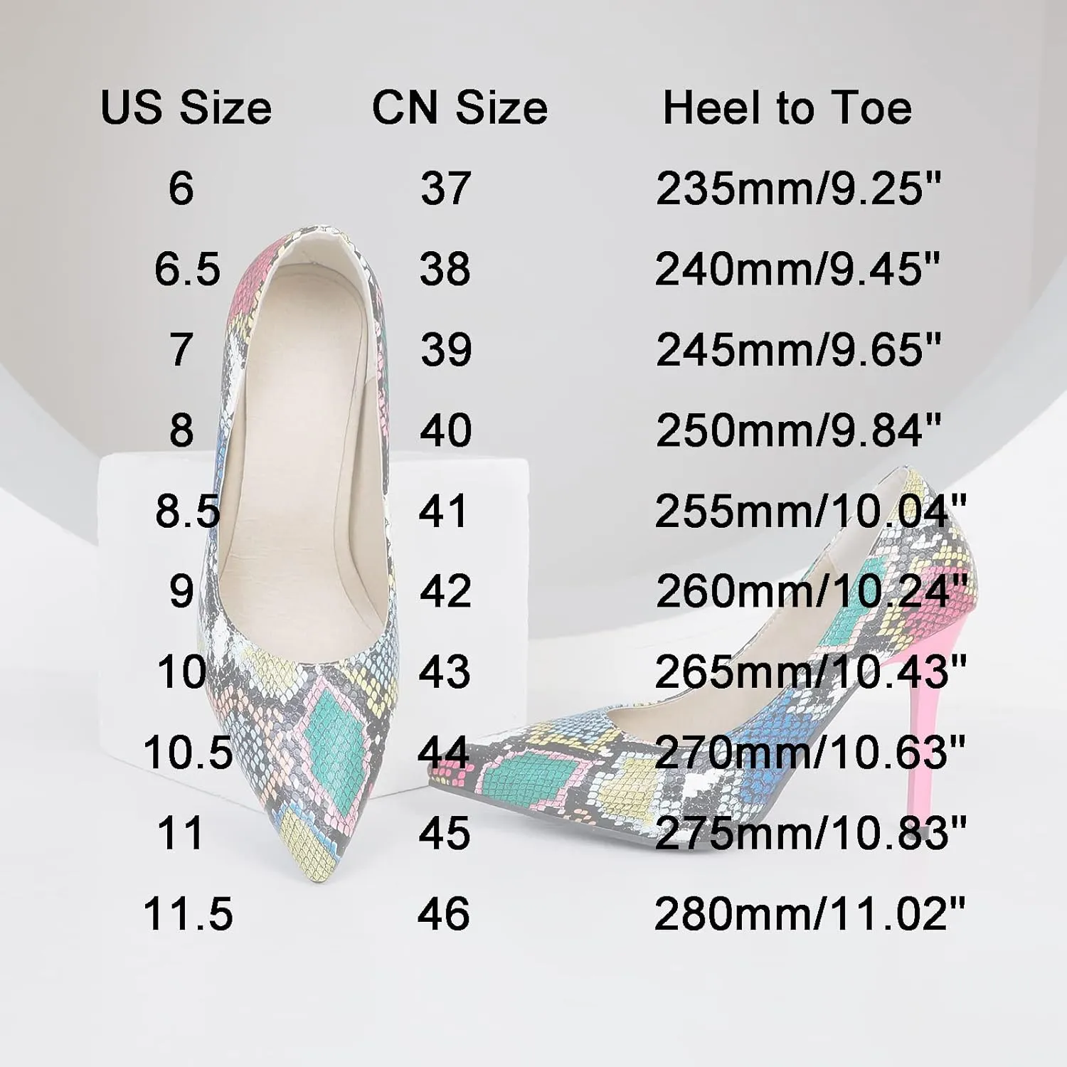 Women's Sexy Snakeskin Pointed Stiletto Closed Toe High Heels Shoes for Women Slip on Dress Casual Pumps